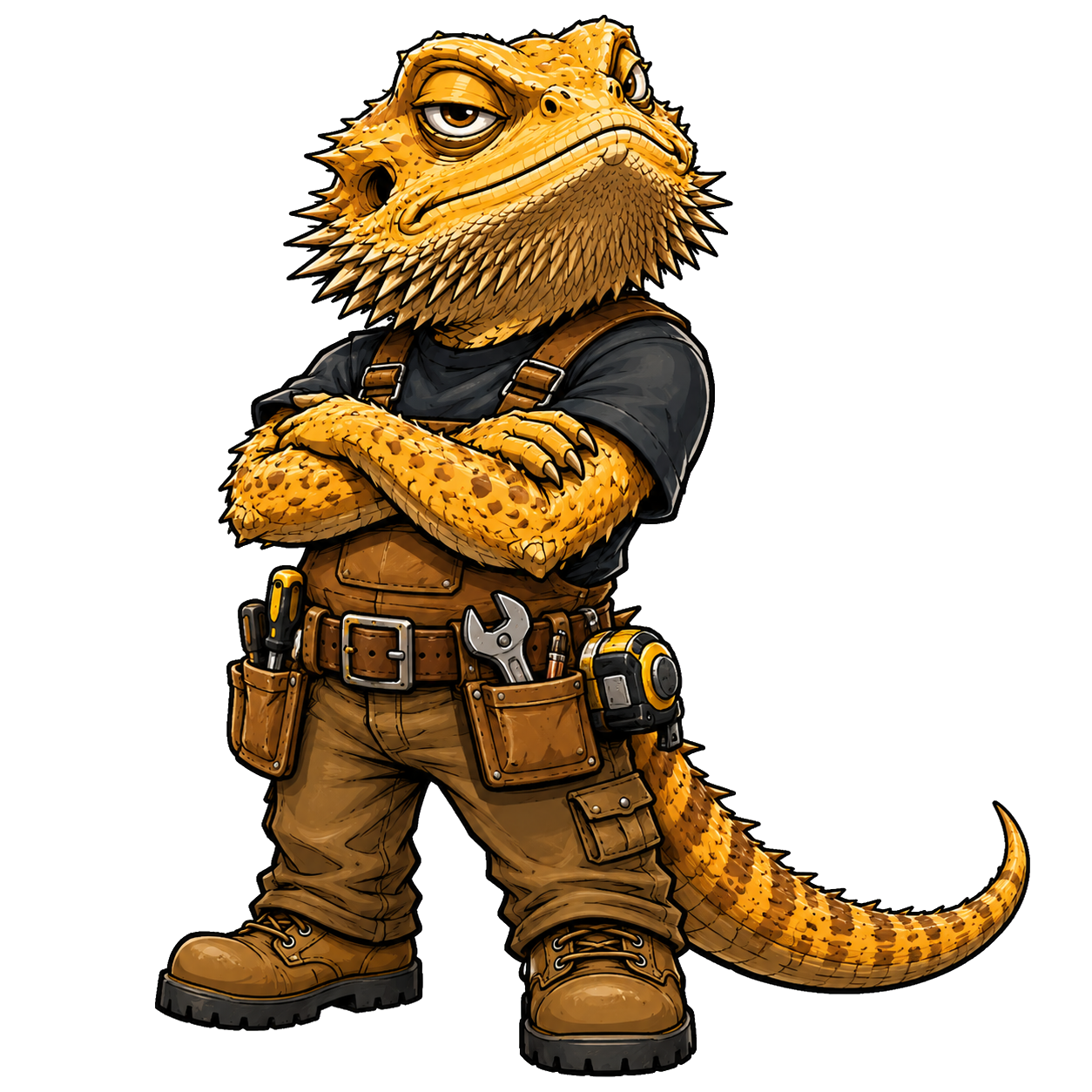 Hudynamics mascot — a tough, tool-belted handyman ready to work